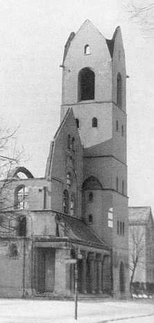 Kirche nach der Zerstörung im August 1943