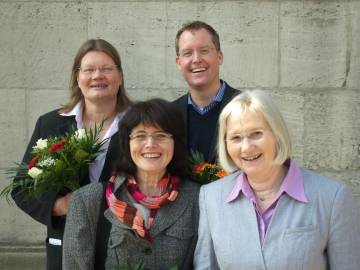 Unsere neuen Gottesdienstbeauftragten: Almut Trenkler, Angelika Stellert, Oliver Gloger und Sabine Klost