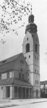 Ursrünglicher Zustand des Kirchturms von Mater Dolorosa