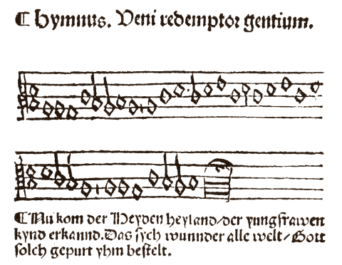"Nun komm, der Heiden Heiland" im Erfurter Enchiridion von 1524