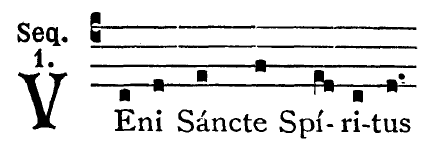 Der Beginn der Sequenz "Veni Sancte Spiritus" im Liber Usualis